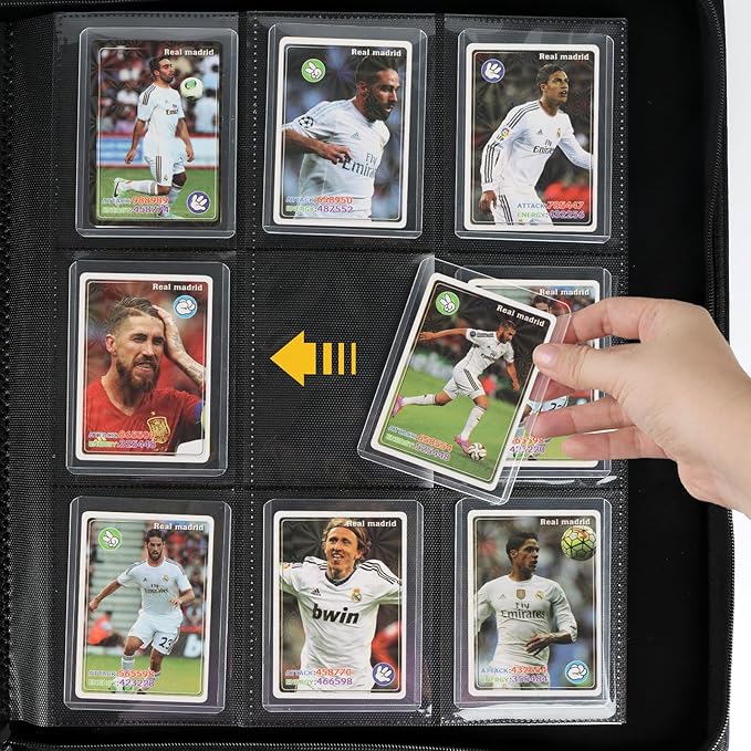 Toploader Binder,Toploader Hard Cases, 9-Pocket Pages Sleeves Hold up 288 Cards.Toploader Card Binder with Sleeves for “3×4” rigid，Card Holder(cyan)