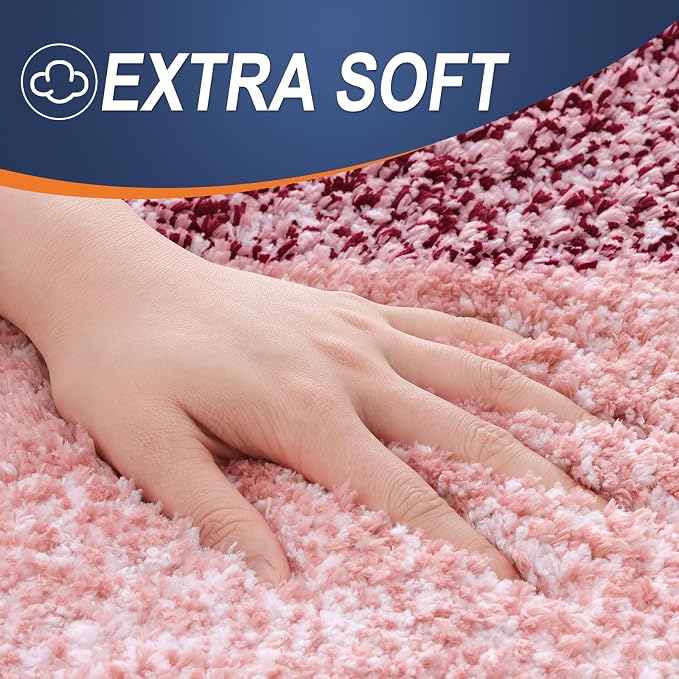 OLANLY Bathroom Runner Rugs Mat 59x24, Extra Soft Absorbent Microfiber Bath Rugs, Rubber Backing, Quick Dry, Washable Long Bath Mats for Bathroom Floor, Tub and Shower, Home Decor Accessories, Red