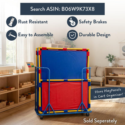 Children's Factory Big Screen PlayPanel - Set of 3, Kids Room Divider, Classroom Privacy Screen, Cantilever Feet Included, Woodland