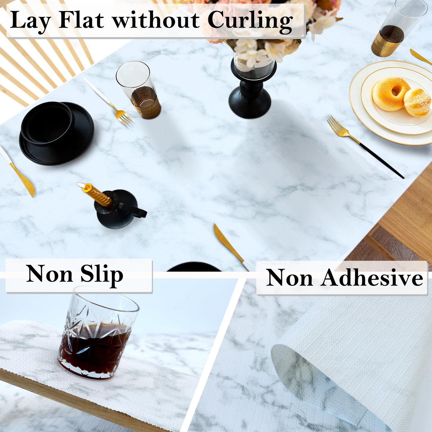 Shelf Liners for Cabinets Waterproof 11 Inch Wide X 20 Ft Cabinet Drawer Liners Marble Printed Non Slip Washable Cupboard Liners Non Adhesive Drawer Mat for Kitchen Refrigerator Shelf Pantry Bathroom
