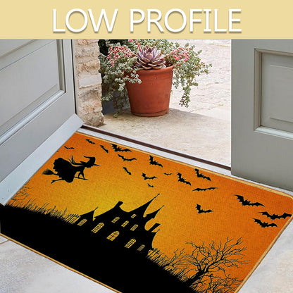SHGAIL Halloween Welcome Door Mat, Non-Slip Front Doormat for Indoor, Low Profile Entrance Rug 30x17 Inch, Summer Home Gift
