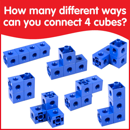 edxeducation Recycled Plastic Linking Cubes - Set of 100 - Connecting and Counting Snap Blocks for Early Math - for Preschool and Elementary Aged Kids