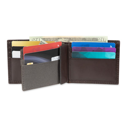 Dickies Men's RFID Everyday Leather Bifold Chain Wallet, Brown, One Size