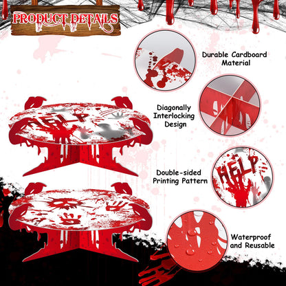 Sliner 5 PCS Halloween Party Decorations Bloody Cupcake Stand Bloody Handprint Cupcake Holder Halloween Bloodys Cake Holder Halloweens Theme Dessert Stand for Dessert Cupcakes Birthday Party Supplies