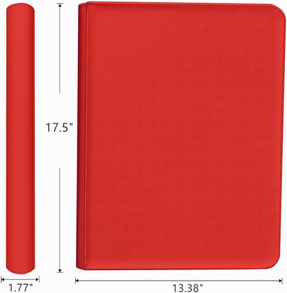 1000+ Pockets Trading Card Binder, 16 Pocket Ringless Side Loading Card Holder Album, Trading Card Album Fit for YuGiOh, MTG, TCG, Game Cards, Sports Cards, Business Cards (Red)