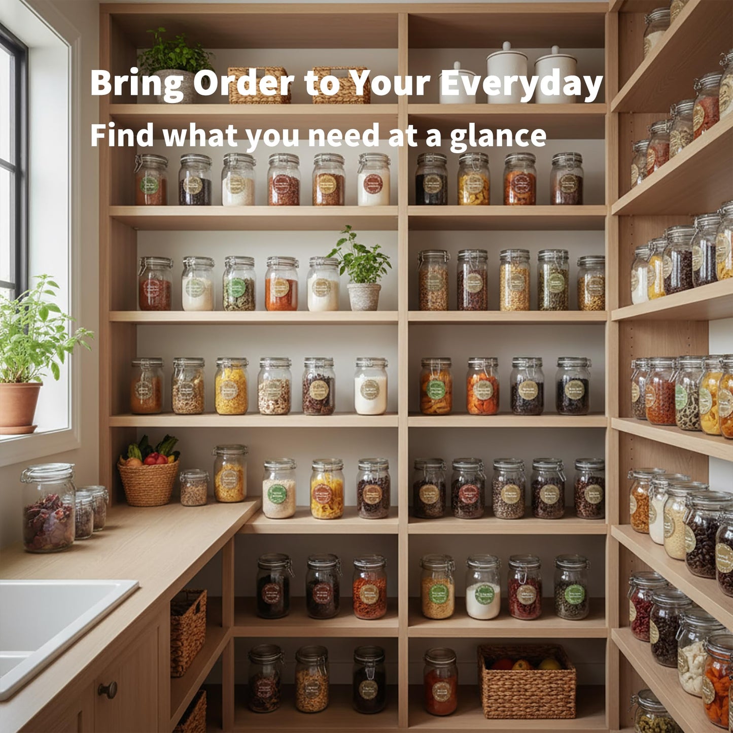 672 Color-Coded Spice Labels Book with A–Z Index – Waterproof & Oil-Resistant Preprinted Round Stickers for Kitchen Jars – 1.2" Pantry Labels for Spices, Seasonings, and Herbs – Modern Color Style