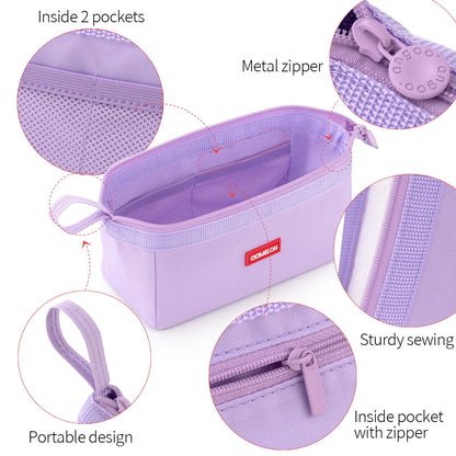 CICIMELON Pencil Case Large Capacity Pouch Pen Bag for School Teen Girl Boy Men Women (Purple)