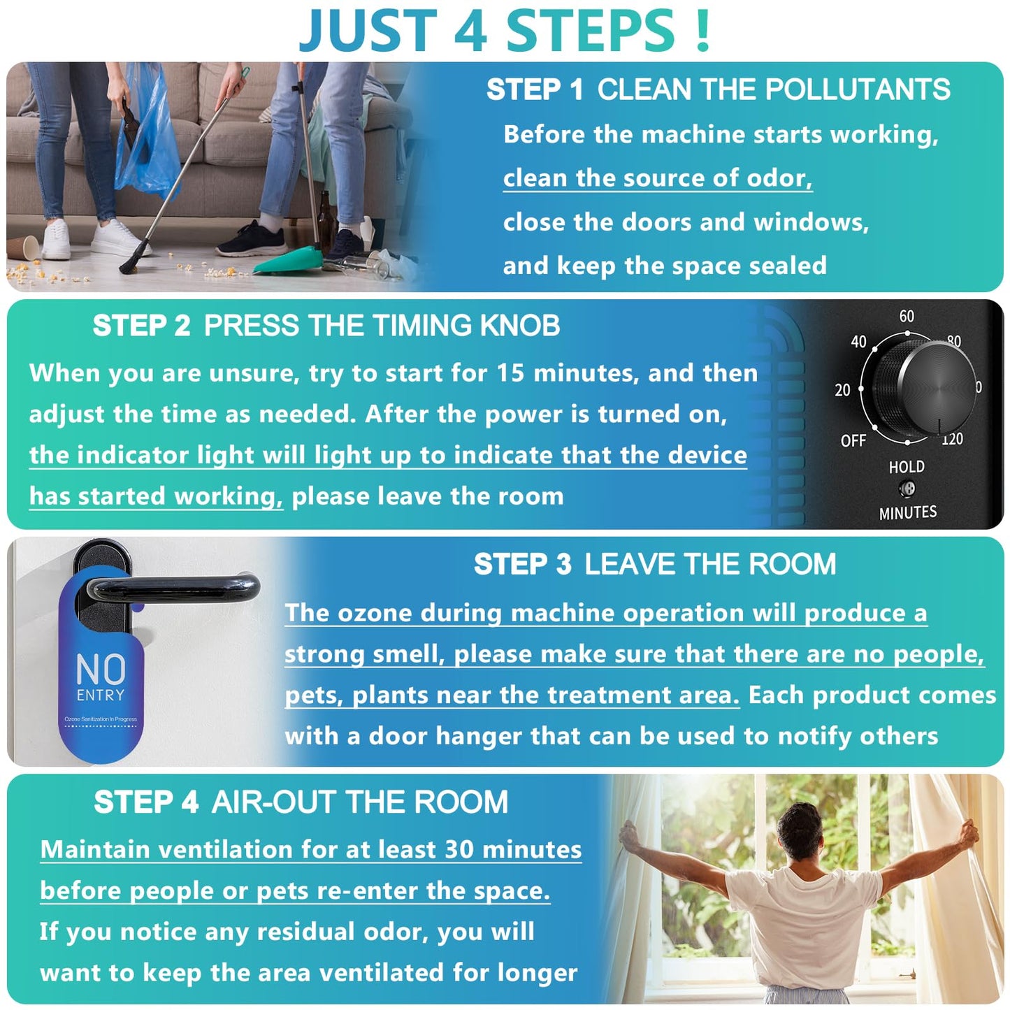 Ozone Generator 60000mg/h, Industrial/Home Ozone Machine, Odor Removal for Areas of 6,000 Square Feet, High Capacity Odor Eliminator for Car, Rooms, Smoke, Pets, O3 Air Purifier Deodorizes (Black)