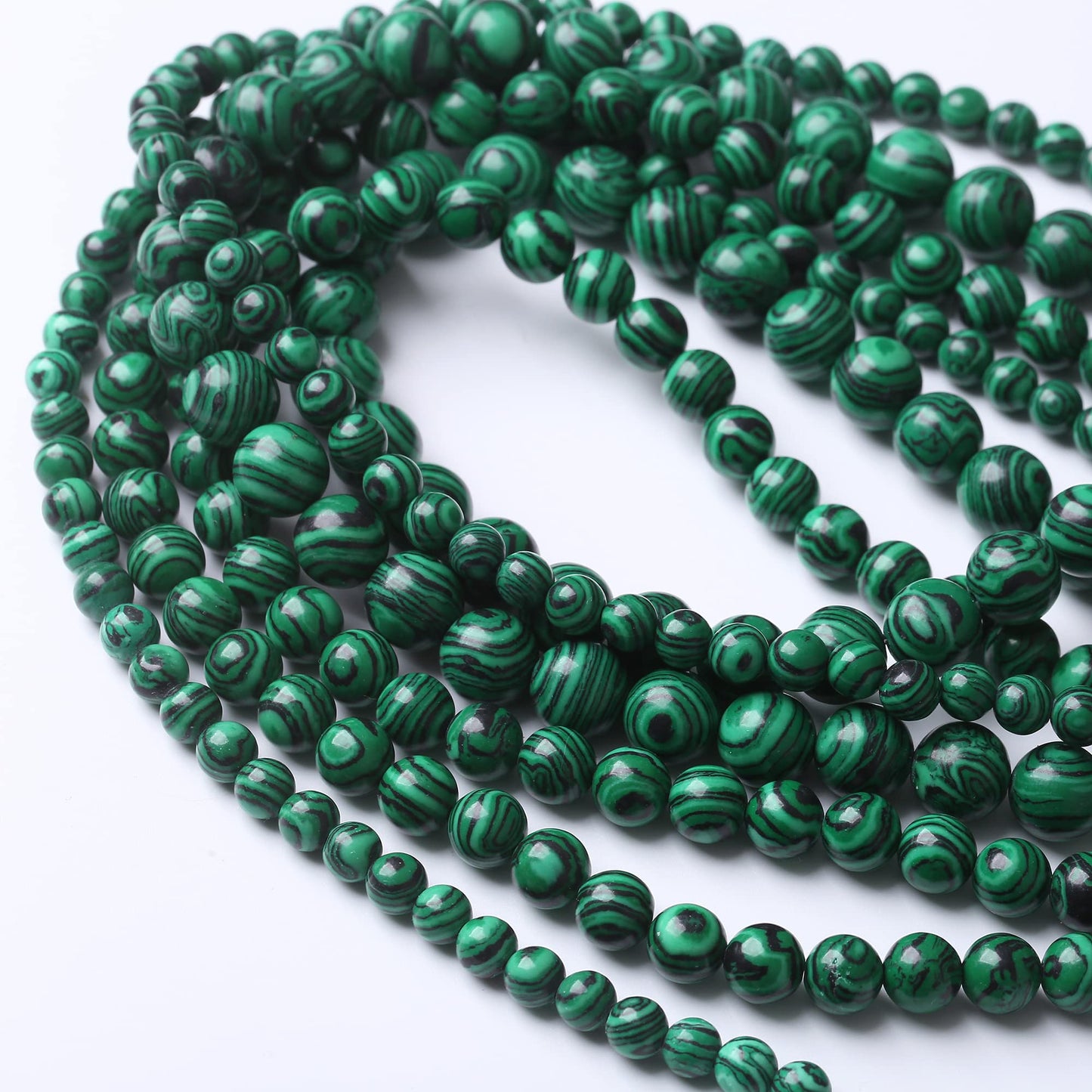 8MM Green Malachite Round Loose Beads Natural Gem Beads Crystal Energy Stone Beads for Jewelry Making DIY Bracelet Necklace