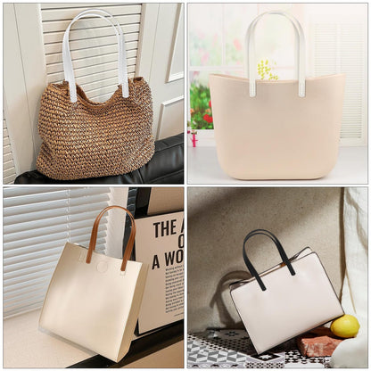 16pcs PU Leather Bag Handles 23.5 inch Leather Purse Strap Bag Handle Replacement for DIY Crocheted Bags Purse Wallet Tote Bag Handmade Bag Leather Purse Repair