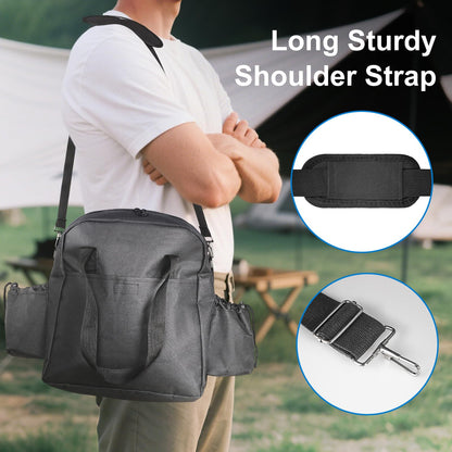 Folding Stove Carry Case for Coleman Camping Stove, Fits for Coleman 1 & 2-Burner Fold N Go Grill/Stoves and Other Folding Camp Stove, Camp Accessories, Heavy Duty Oxford Fabric with Shoulder Strap