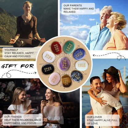 QINJIEJIE One Day at A Time Opal Worry Stone Healing Crystal Thumb Stones Thinking of You Gifts for Anxiety Relief Items You Got This Inspirational for Friend Encouragement Gift for Women Men