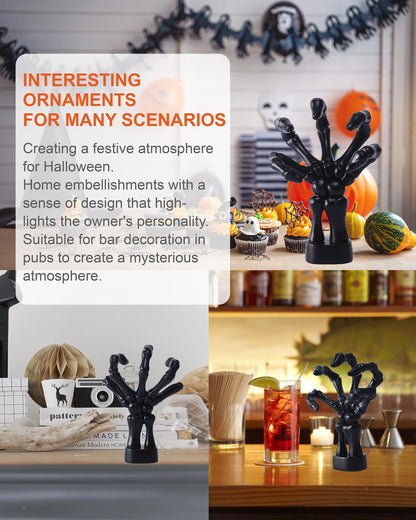 SPIEASSE Upgraded Multifunctional Ghost Hand Hooks - Resin Wall Hangers with 5 Hooks, Waterproof Bathroom Hooks for Halloween, Skeleton Hands Coat Hooks, Cool Towel Holders