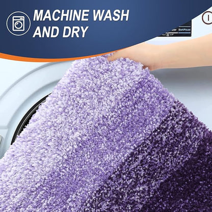 OLANLY Bathroom Runner Rugs Mat 59x24, Extra Soft Absorbent Microfiber Bath Rugs, Rubber Backing, Quick Dry, Washable Long Bath Mats for Bathroom Floor, Tub and Shower, Home Decor Accessories, Violet