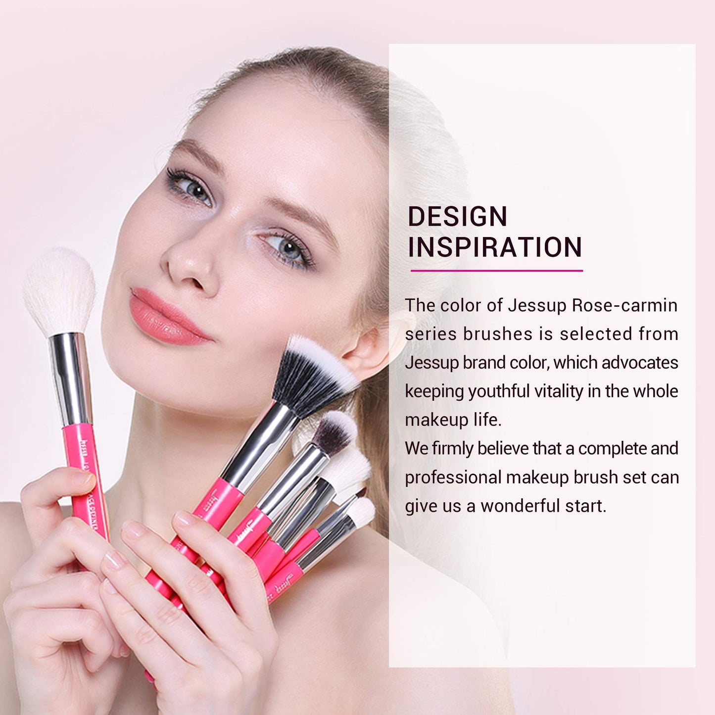Jessup Brand 25pcs Professional Makeup Brush Set Beauty Cosmetic Foundation Powder Blusher Eyeshadow Blending Highlight Concealer Natural-Synthetic Hair Brushes Set (Pearl White/Silver)