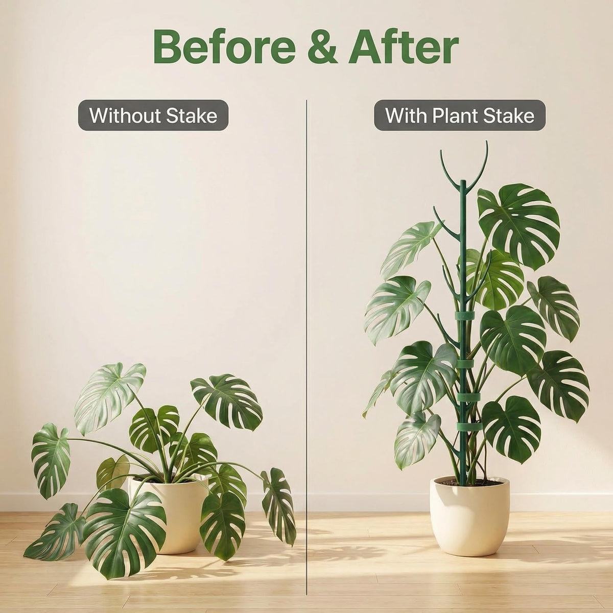 10 Pack Stackable Monstera Plant Support Stakes for Indoor & Outdoor Plants,Plant Support Structures for Climbing and Potted Plants,Plant Sticks for Vine Training & Stem Stabilization