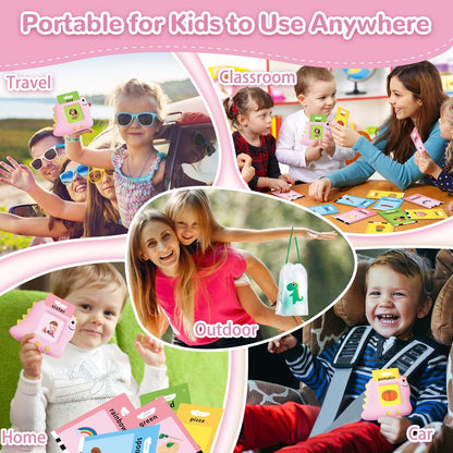 Alotwan Girls Toys Montessori Toys for 2 3 4 Year Old, Talking Flash Cards with 510 Sight Words, Sensory Speech Therapy for Toddlers 2-4 Autism Children, Preschool Learning Kids Gifts
