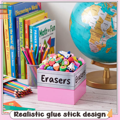 Tenceur 4.7x4.7 Inches Erasers Bucket for Teacher Desk Organizer Pencil Holder Bucket Plastic Large Capacity Desk Organizer for Teacher Classroom Craft Supply Storages