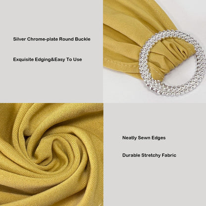 Maiangel Spandex Chair Sashes Bands, Gold, 50PCS