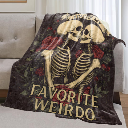 olpddz Gothic Skeleton Flannel Blanket Gifts for Couple,60x50inch,Goth Romance Design Throw Blankets with Dark Rose and Skull,for Bedroom,Sofa,Living Room,Camping,Valentine,Halloween Decor Throws