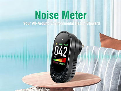 VETOUCH Decibel Meter, Plug-in Sound Level Meter, 3-in-1 Sound Decibel Meter & Noise Decibel Meter, Decibel Meter Sound Level Reader for Wall, Apartment, Classroom, RV & Home, 30-130dBA
