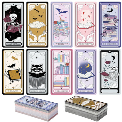 Gersoniel 200 Pcs Dark Romance Bookmarks Summer Halloween Ghothic Cute Tarot Pop Magic Ticket Designed Reading Tracker Reading Accessory Bookish Page Clip Gifts for Book Lover School Library