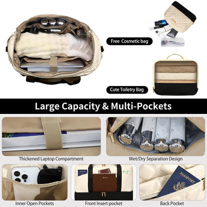 Stuery Weekender Bags for Women with Toiletry Bags: Large Overnight Bags Travel Duffel Bag Carry On Shoulder Weekend Tote with Shoe Compartment and Wet Pocket for Girls Airplane Traveling