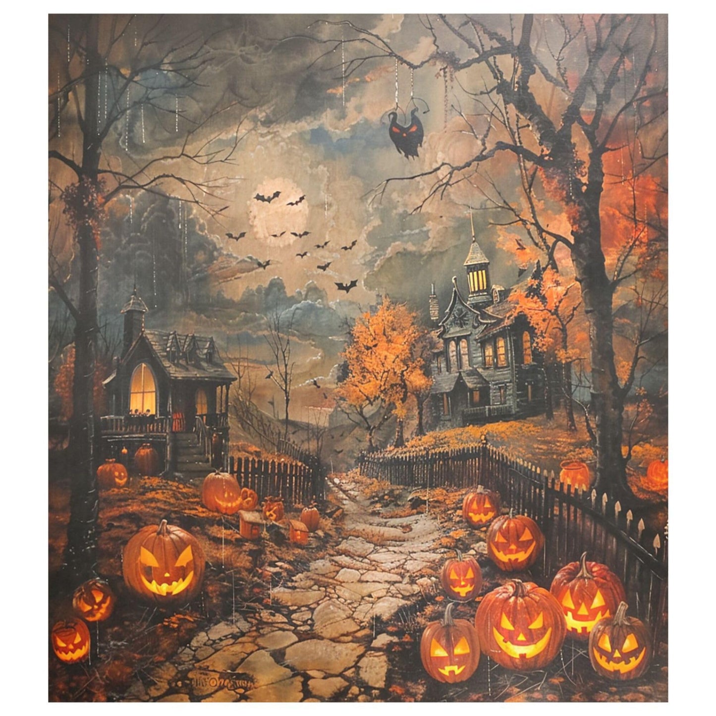 Halloween Pumpkin Lantern Dishwasher Stickers Magnetic Cover Spooky Bat Raven Kitchen Fridge Magnet Covers Decals Home Decorations Vinyl Sticker Reusable 23W x 26H inches