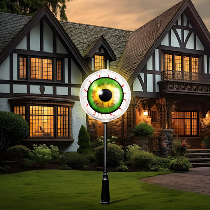 Retisee Halloween Pumpkin Eyeball Post Light Cover Jack O Lantern Lamp Shade 20 D x 22 H Eyeball Lamp Shade Plastic Pumpkin Light Shade for Porch Garage Front Door Outdoor(1 Pack,Eyeball)