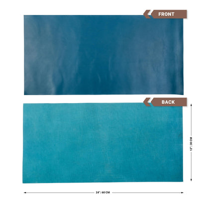 Shkira 12''X24'' Tooling Leather Square - 2.0MM Light Aqua Blue Sheets for Crafts - Leather Sheets for Crafts Tooling Sewing Hobby - Thick Cowhide Pieces - Fabric for Crafting