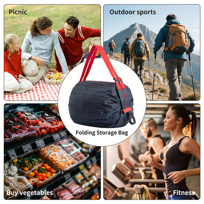 ACCADJEN Foldable Reusable Grocery Bags, Heavy Duty Waterproof Shopping Bags, Portable Travel Tote for Grocery, Beach, Camping