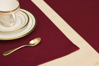 Red Placemats Set of 4, Double Layered Burgundy Place mats for Dining Table, Cranberry Waterproof Table Mats for Kitchen Table for Fiesta, Dinner, Wedding, Decor, Thanksgiving, Halloween, Christmas