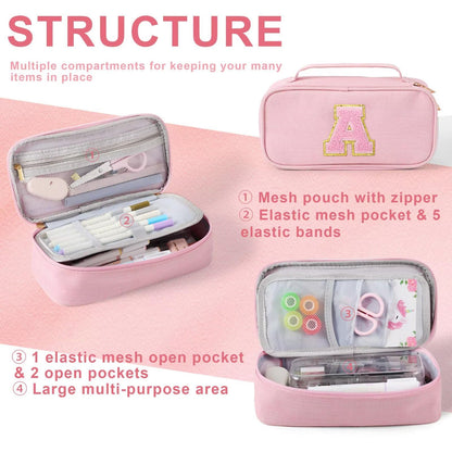 YOOLIFE Pencil Case for Girls Kids, Pink Pencil Pouch Box Cute Pen Case Bag, Birthday Gifts for 3 4 5 6 7 8 9 10 11 12 13 Year Old Girl Kid Personalized Gift for Daughter Sister, A (Pink)