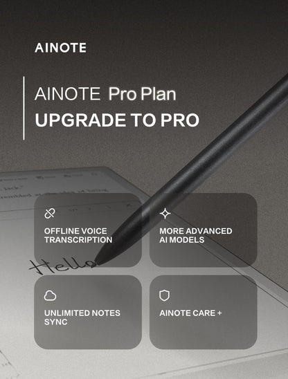 AINOTE 2, 10.65" Large Screen Paper Tablet, 4.2mm Ultrathin Note Taking Tablet with Stylus Pen, Supports AI Voice-to-Text Transcription &16-Language Transcription