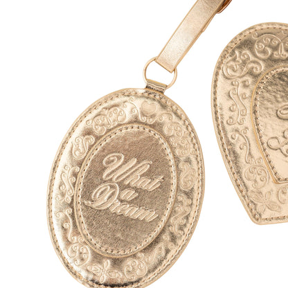 ban.do Getaway Suitcase Tag Set of 2 for Travel, Novelty Shaped Durable Vegan Leather Luggage Identifier (Lockets)