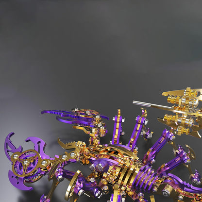 Metalkitor Scorpion 3D Metal Puzzles Kits for Adults Teens – 454 Pcs – Mechanical Assembly Models – 4 Hours to Build – Ideal for Gifts and Decorations (Gold Purple)