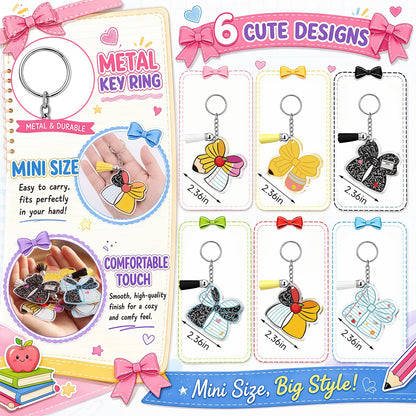 Sureio 30 Pcs Back to School Teacher Appreciation Gift Bulk Mini Notebook Keychain Gifts Bulk Note Book Bundle for Preschool(Bow)