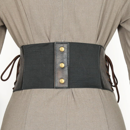 Joukavor Women's Viking Leather Corset Belt Medieval Cinch Belt Renaissance for Halloween (Brown, XXL)
