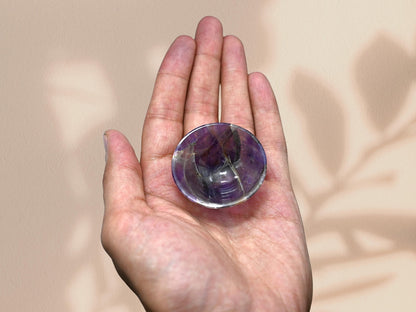 Amethyst Crystal Bowl - 2 Inch Decorative Bowls for Room and Home Decor - Gemstone Healing Crystals for Elegant Display, Positive Energy Balance and Gift