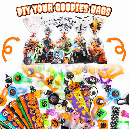 Thuodo 162 PCS Halloween Party Favors for Kids Halloween Toys Bulk Trick or Treat Goodie Bag Fillers Holiday Party Supplies School Classroom Prizes Carnival Gifts