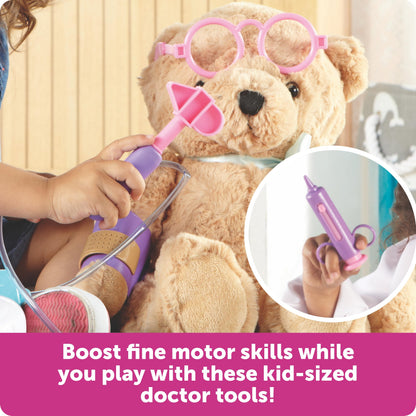 Learning Resources Pretend & Play Doctor Set, Pink - Toddler Pretend Play Toys, Dress Up Doctor Kit, Toy Medical Kits, Kids Dr Set, Kids Stethoscope Toy, Birthday Gift for Boys and Girls