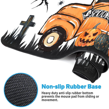 Britimes Halloween Ghost Truck Large Mouse Pad Non-Slip Desk Pad Keyboard and Mouse Desk Mat Spooky Bat Pumpkin Gaming Mousepad for Game,Office & Home,31.5 x 15.7 in