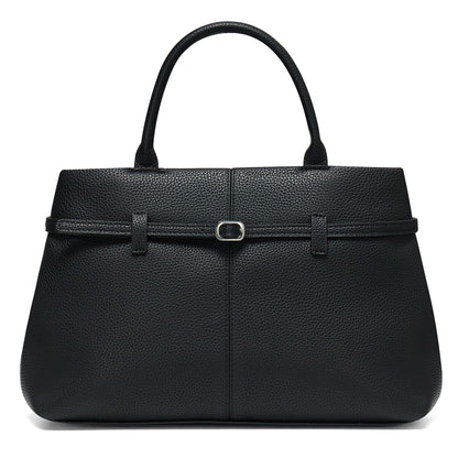 CHUNLI Satchel Purses for Women, Medium Crossbody Handbag with Detachable Shoulder Straps, Ladies Vegan Leather Top Handle Work Bags, Black