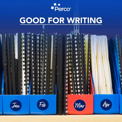 Perco Dark Blue 2-Inch Round Circle Dot Sticker Labels with Easy Peel Perforation - 500 Labels per Roll - Strong Adhesion, Vibrant Colors for Organizing, Crafting & More - Made in USA