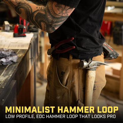Holstery HammerMaster | Hammer Holder Loop - Clip-On Tool Belt Holster Holds Hammers, Hatchet, or Mallet