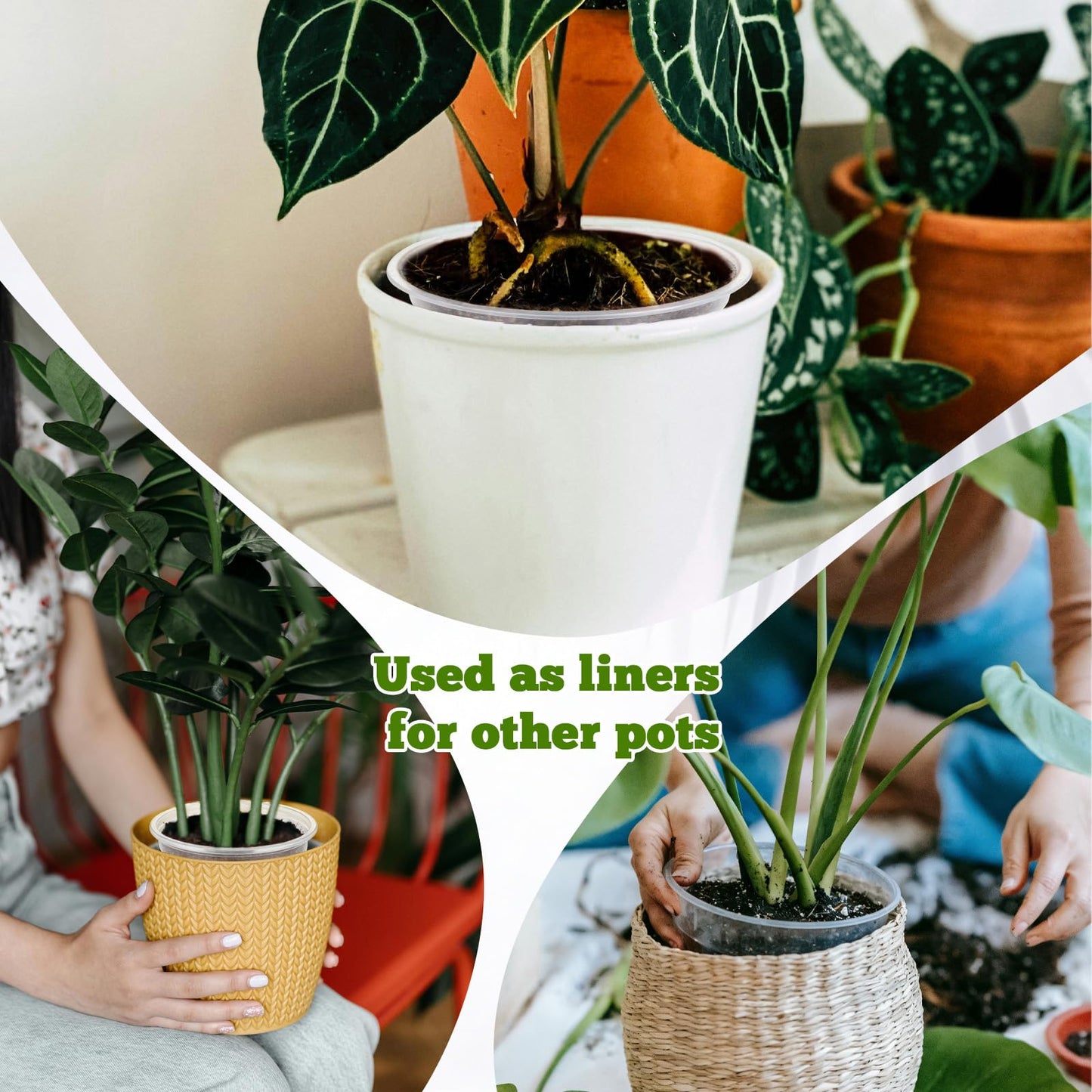 Ysglory 20 Pcs Clear Nursery Pots 4/6/7/10 Inch Plastic Plant Pots with Drainage Holes for Seed Starting Planters Transparent Reusable Seedlings Pot - 20 Plant Labels