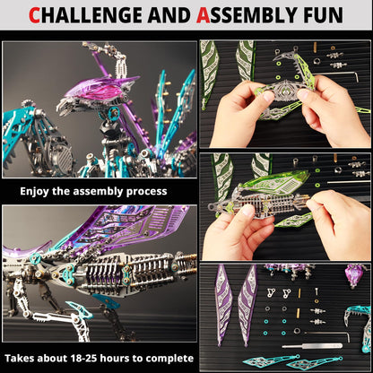 YUEZUDPO 3D Metal Puzzle, 1000 Pieces DIY Mechanical Building Kit for Adults, Difficult Model Kit for Men Women Birthday Christmas (Purple)