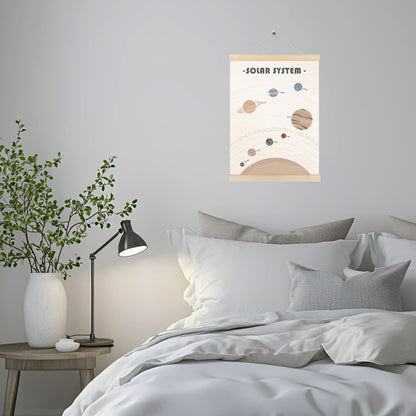 HUGANE Solar System Poster, Space Nursery Decor, Boho Wall Art, 12x16 Inches