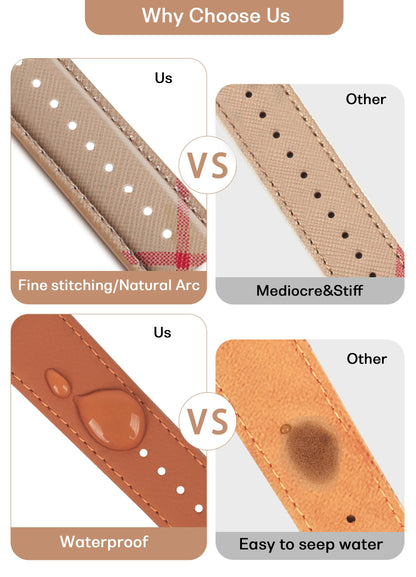 Designer Watch Band for Women Compatible with Apple Watch Bands 45mm 44mm 42mm, Luxury Leather Classic Beige Plaid Watch Band Compatible for iWatch Series 10/9/8/7/6/5/4/3/2/1/SE