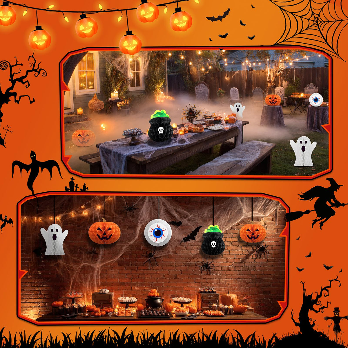 Halloween Birthday Decorations – Halloween Table Centerpieces, Honeycomb Decor for Theme Party Supplies